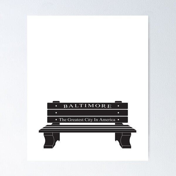 Item preview, Baltimore Bus Stop Bench, The Greatest City in America, Charm City designed and sold by PillowAndBehold.