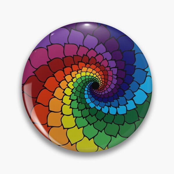 Rainbow Flower Mandala Pin