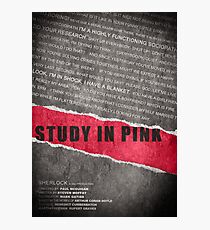 A Study in Pink fan poster Photographic Print