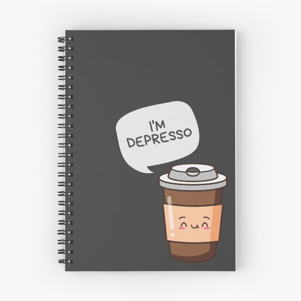 Item preview, I'm Depresso, Kawaii Coffee Puns designed and sold by dodjira.