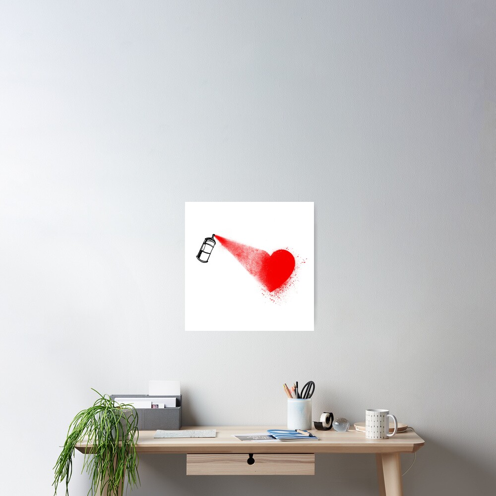 " Painted heart Spray paint" Poster for Sale by CreateYourself