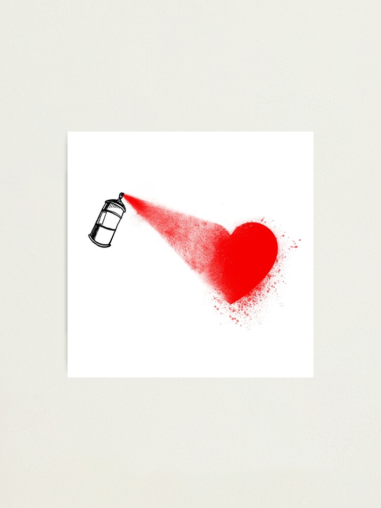 " Painted heart Spray paint" Photographic Print for Sale by Create