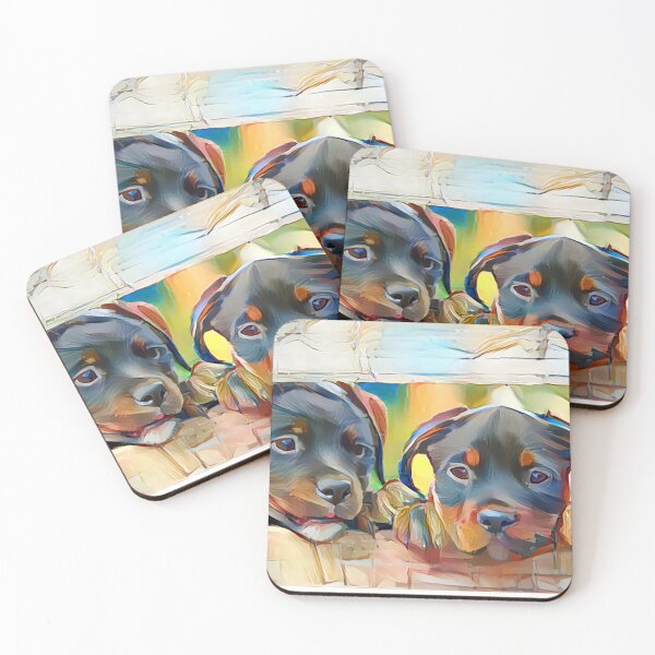 Item preview, Impressionist painted rottweiler puppy designed and sold by Designwebjae.