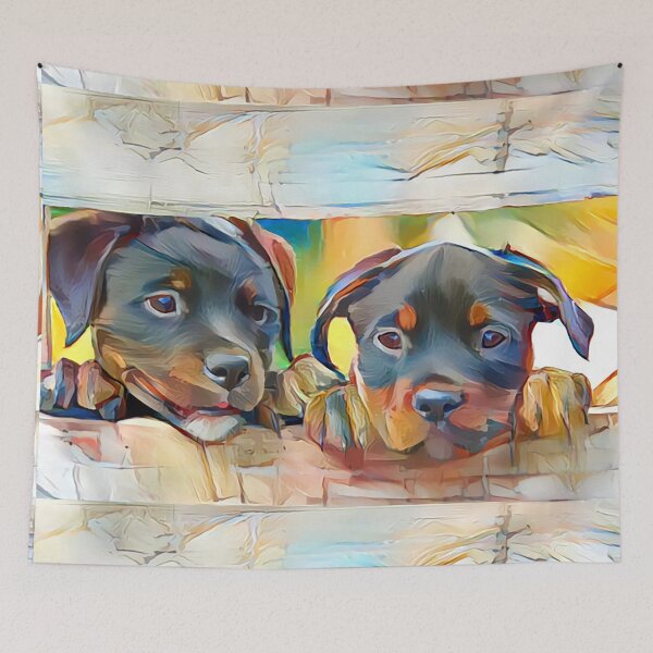 Item preview, Impressionist painted rottweiler puppy designed and sold by Designwebjae.