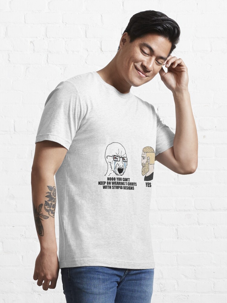 Based Chad Meme No Unisex Heavy Cotton Tee Shirt T-shirt - Mostly Peaceful  Merch