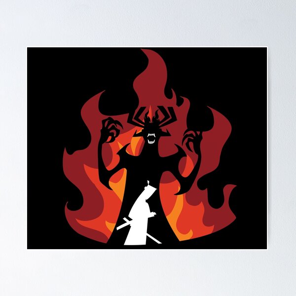 Vista previa del artículo con la obra «Batalla final entre Samurai Jack™ y Aku », diseñado y vendido por CLPDesignLab.