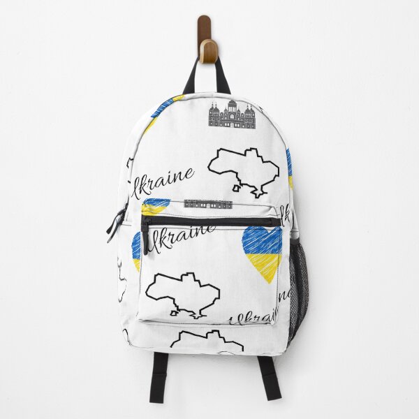 Item preview, Ukraine Kyiv Heart Flag Montage designed and sold by Traveledesigns.