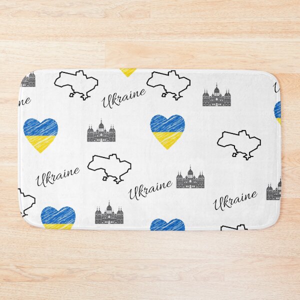 Item preview, Ukraine Kyiv Heart Flag Montage designed and sold by Traveledesigns.