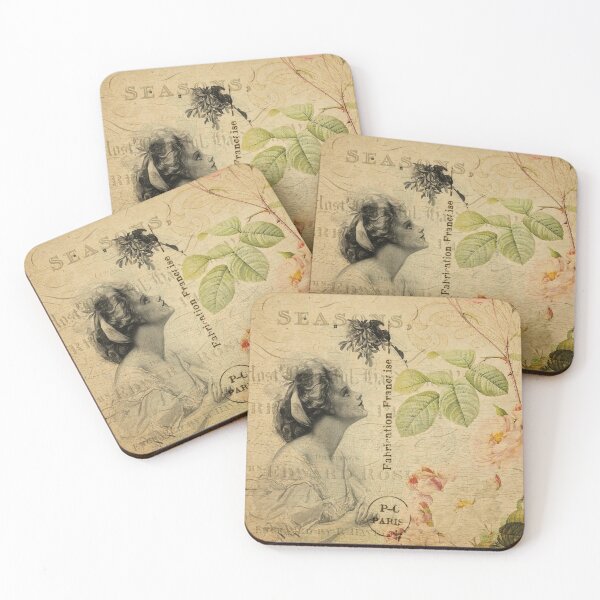 Item preview, Parisian Flower Lady Vintage Postcard Carte Postale Floral Shabby Chic Seasons designed and sold by WizardsWorld.