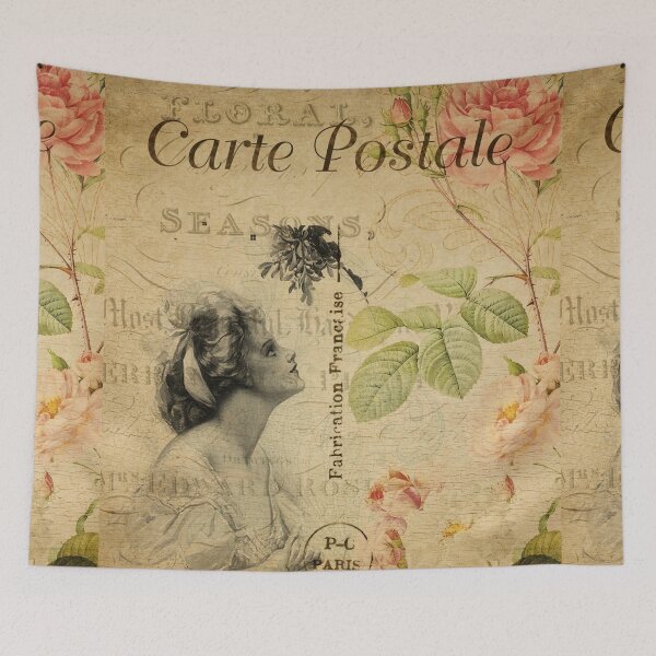 Item preview, Parisian Flower Lady Vintage Postcard Carte Postale Floral Shabby Chic Seasons designed and sold by WizardsWorld.