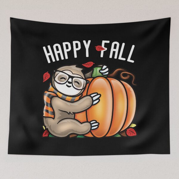 Item preview, Happy Fall Cute Sloth and Pumpkin designed and sold by pablomendoza.