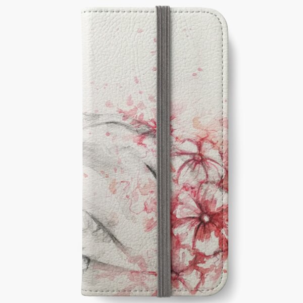 Portrait with flowers iPhone Wallet