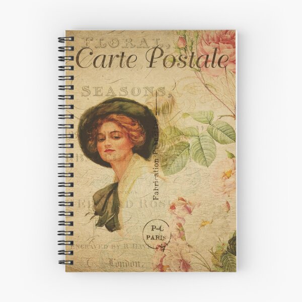 Item preview, Parisian Hat Lady Vintage Postcard Carte Postale Floral Shabby Chic Seasons designed and sold by WizardsWorld.