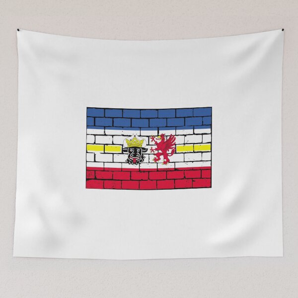 Item preview, Bandera de la bandera de Mecklemburgo-Pomerania Occidental designed and sold by GeogDesigns.