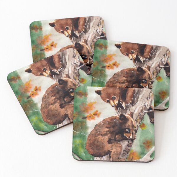 Item preview, Bear cubs in the autumn forest designed and sold by Ve-taleart.