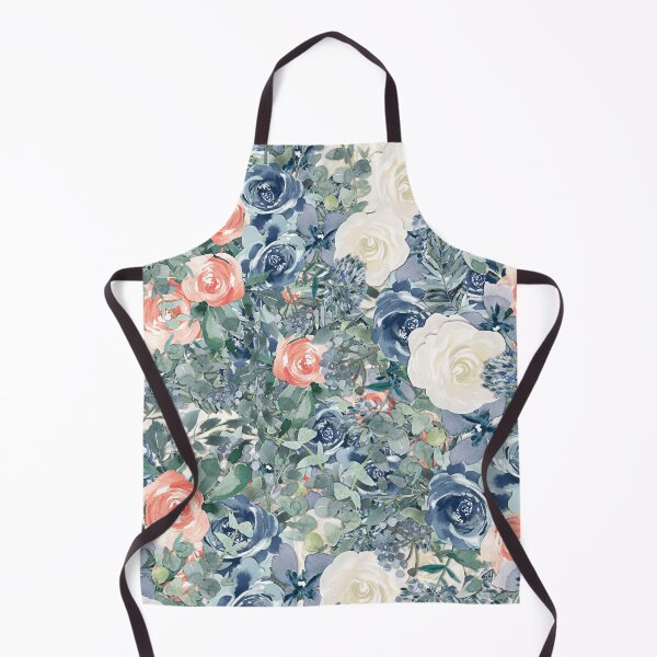 Item preview, Pink, White & Blue Roses & Leaves Watercolor Pattern I designed and sold by © Maya Lavda || wocado.