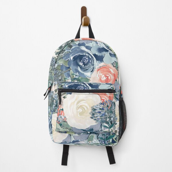 Item preview, Pink, White & Blue Roses & Leaves Watercolor Pattern I designed and sold by © Maya Lavda || wocado.