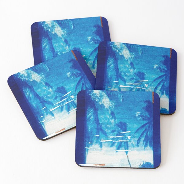 Item preview, Beach blue cyanotype artwork designed and sold by Milicatart.