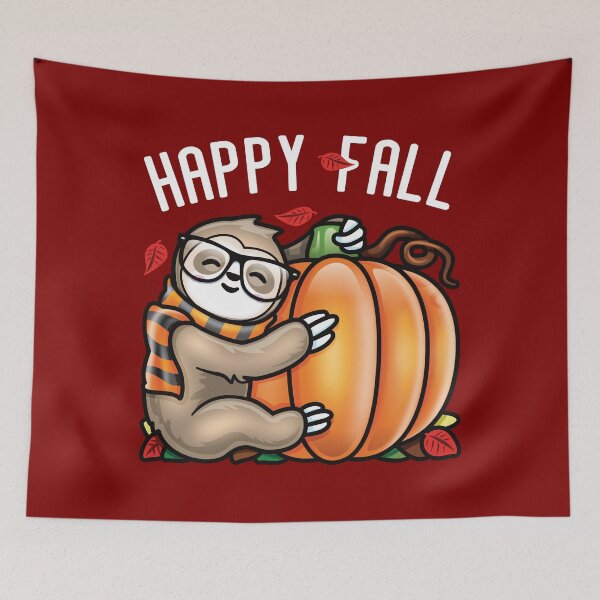 Item preview, Happy Fall Sloth and Pumpkin designed and sold by pablomendoza.