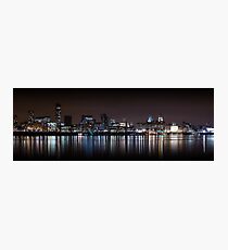 Liverpool Panoramic Skyline At Night Photographic Print