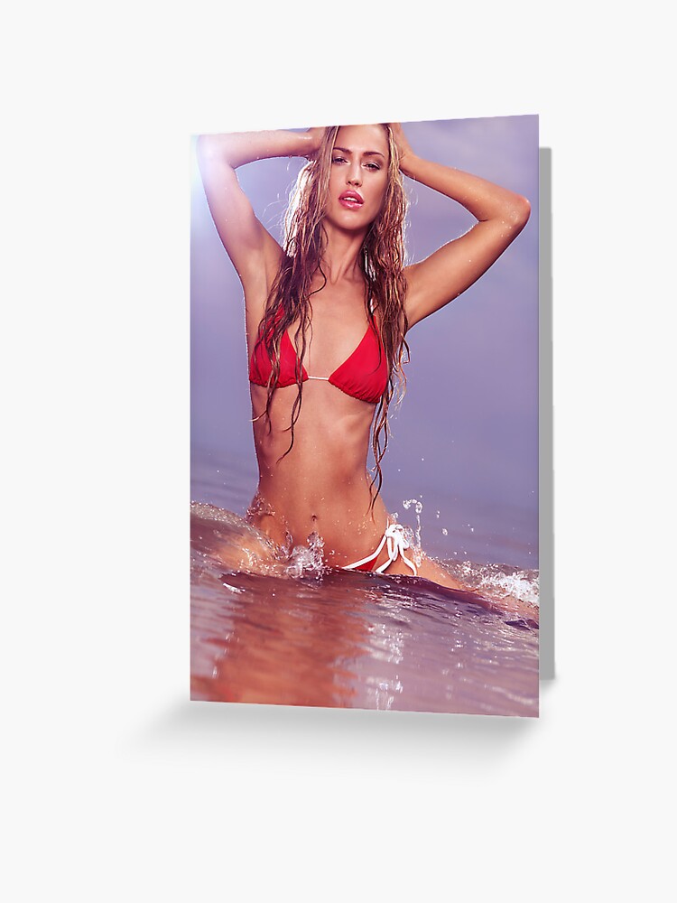 Young woman in red bikini posing in water art photo print Greeting Card for  Sale by MaximImages .com Exquisite Arts