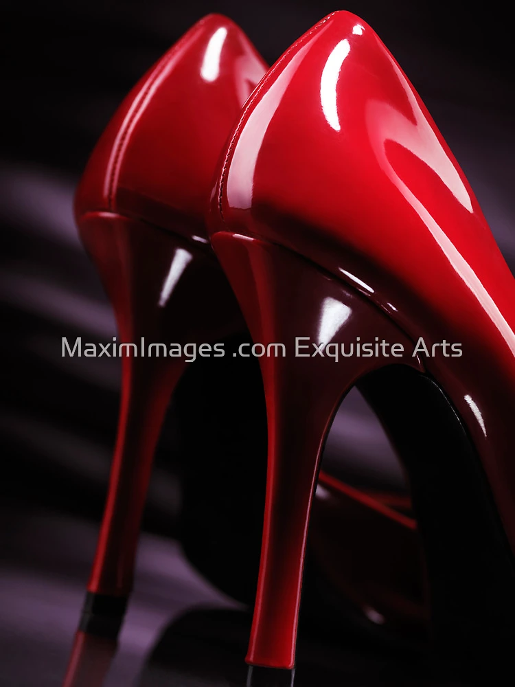 Red shiny high heels print by Maxim Images