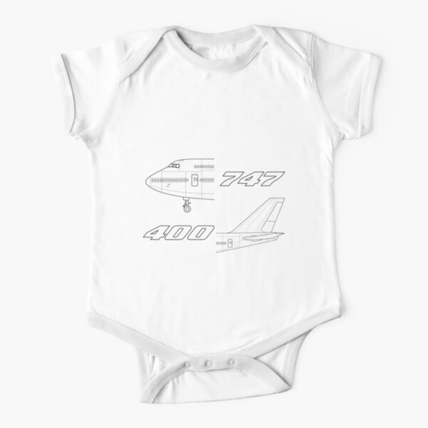 Boeing 747 400 Outline Baby One Piece By Avi8orgear Redbubble