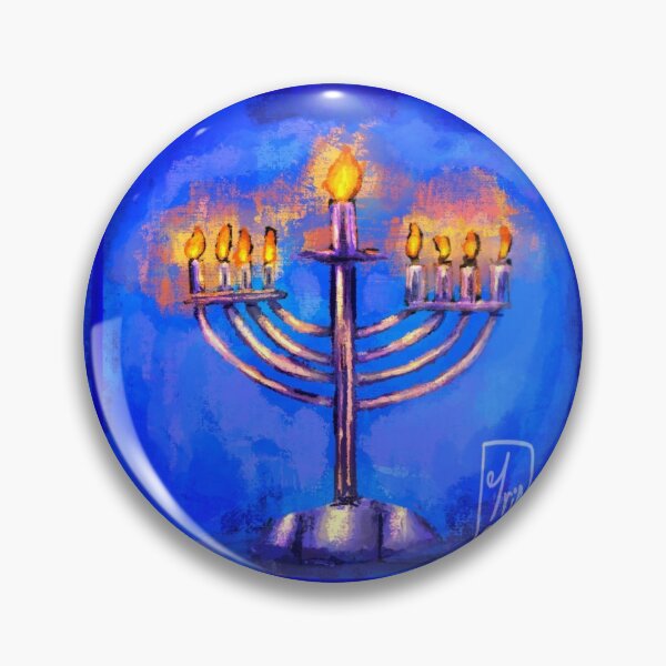 Item preview, menorah painting designed and sold by trashcangoddess.