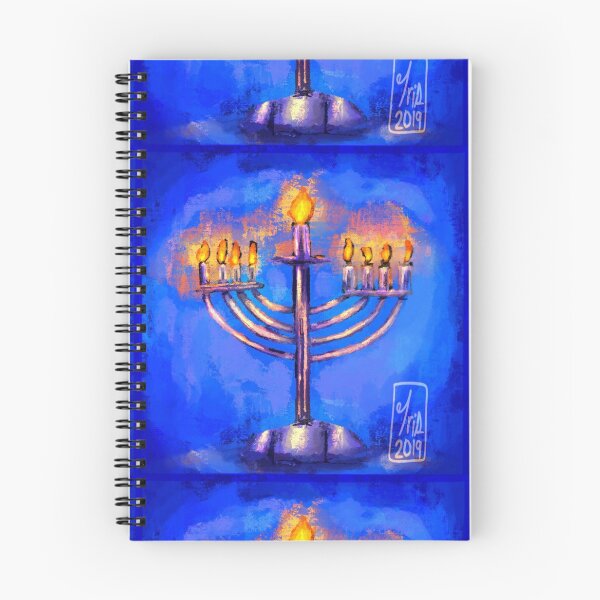 Item preview, menorah painting designed and sold by trashcangoddess.