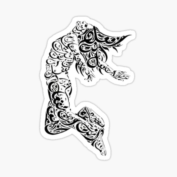 Woman Breaks-free Image Arabic Calligraphy Sticker