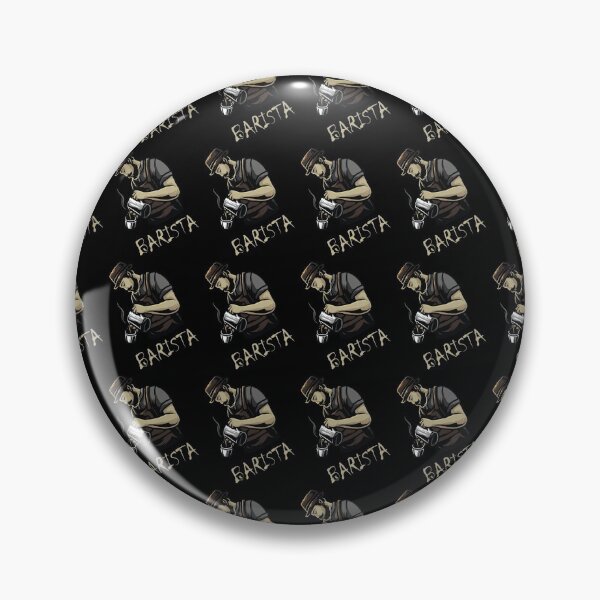 Item preview, Brutal Barista pattern  making coffee on black  designed and sold by coffeeapparel.