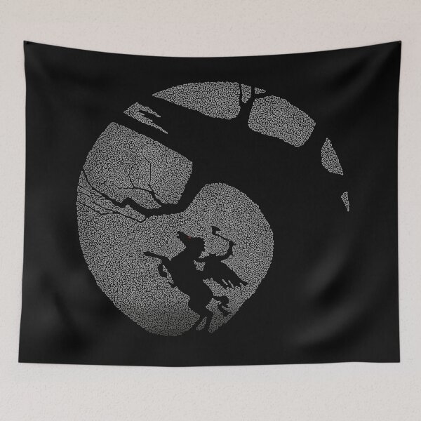 Item preview, Moonlight Headless Horseman poster from Tim Burton's Sleepy Hollow movie made up of small curved shapes designed and sold by AmoebaLine.