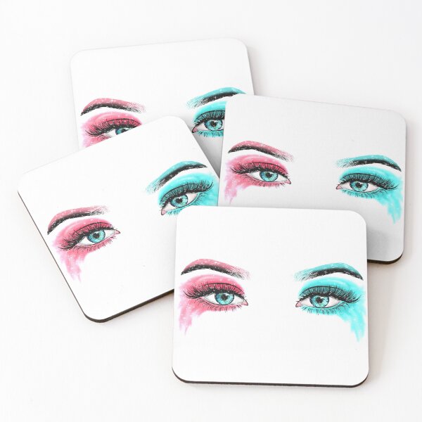 Item preview, Blue Pink Makeup Eyes Quinn Crazy Girl Glitter  designed and sold by Jolly-Yosei.