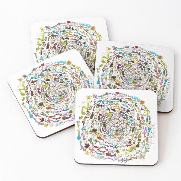 Woodland Spiral Coasters (Set of 4)
