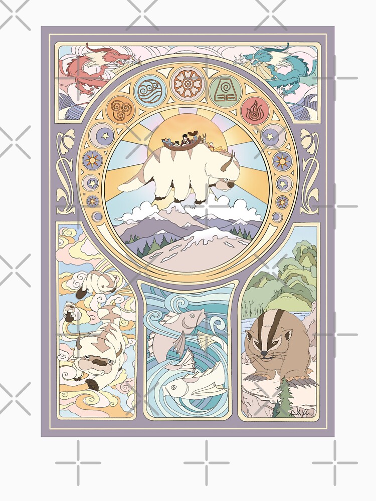 Team Avatar and Original Benders, Art Nouveau by iypuff123
