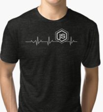 Node.js Heartbeat T-shirt & Hoodie Tri-blend T-Shirt