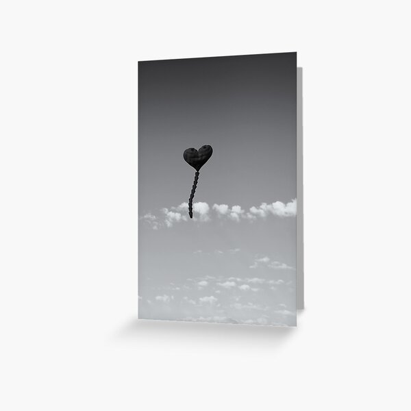 Black Heart Kite Greeting Card