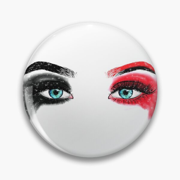 Item preview, Black Red Makeup Blue Eyes Punk Rock Quinn Crazy Girl Glitter  designed and sold by Jolly-Yosei.