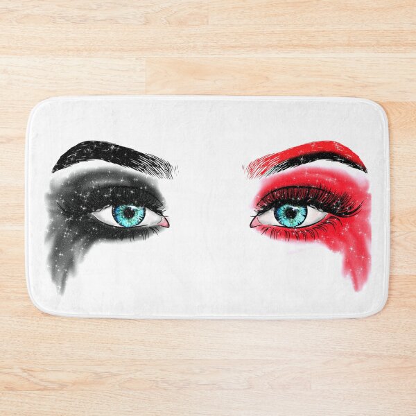 Item preview, Black Red Makeup Blue Eyes Punk Rock Quinn Crazy Girl Glitter  designed and sold by Jolly-Yosei.