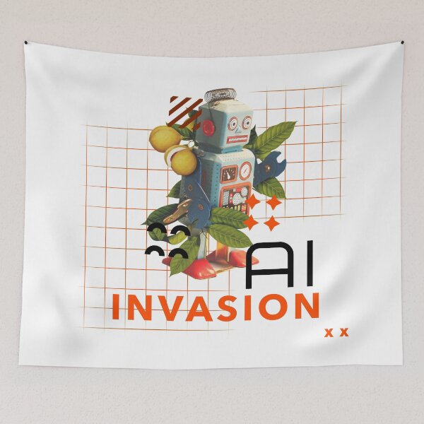 Item preview, AI Robot Invasion designed and sold by SobaWaveStudio.