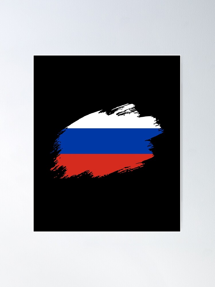 Flag Of Russia. Russian Flag. Coat Of Arms. Brush Stroke