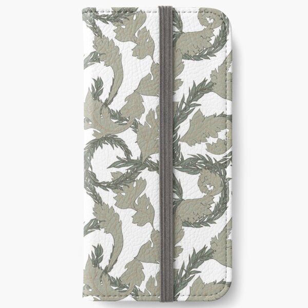 Acanthus Leaves Old Fashioned Floral Pattern iPhone Wallet