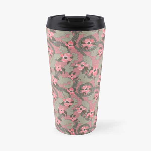 Acanthus Victorian Old Fashioned Floral Pattern Travel Mug