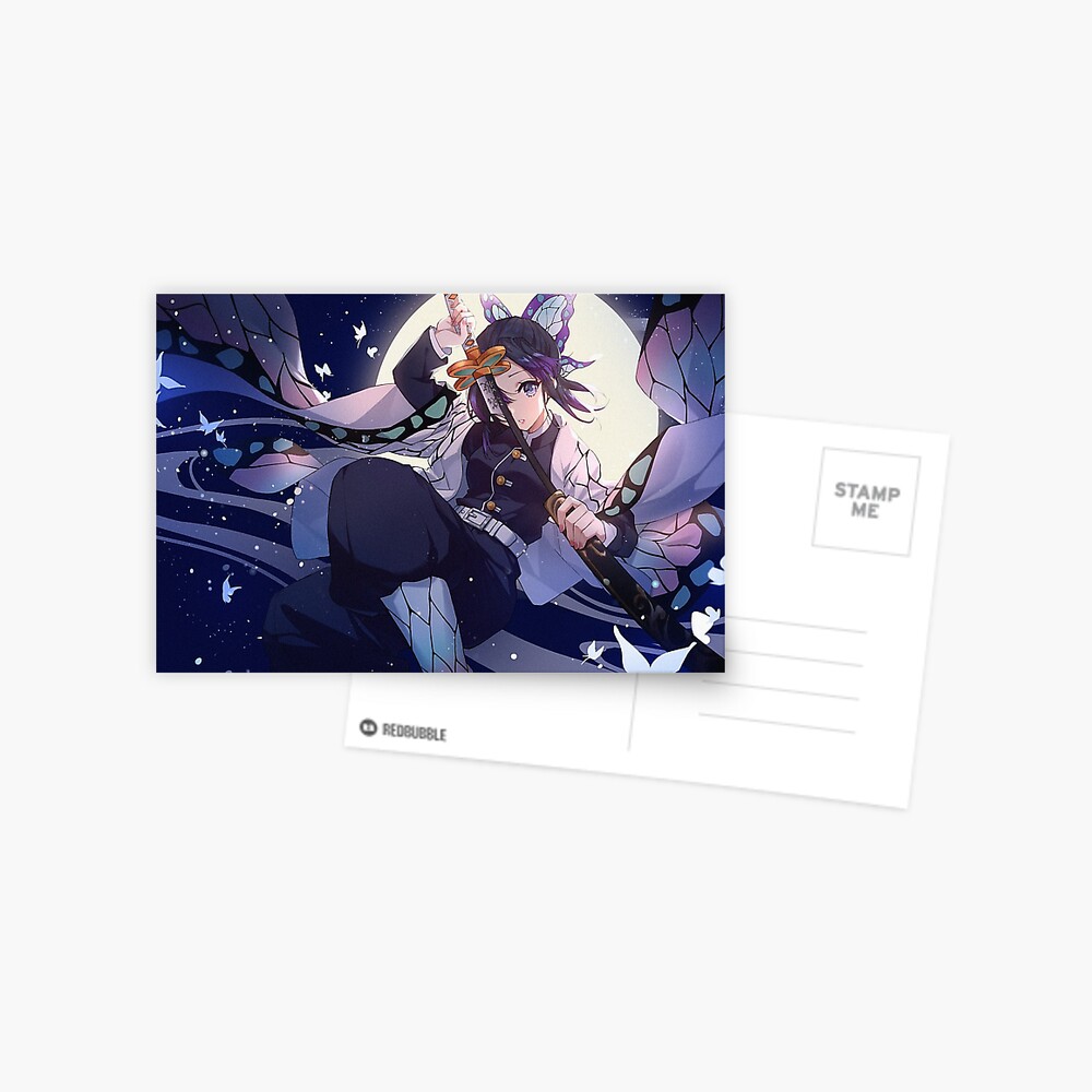Shinobu Kochou Demon Slayer Wallpaper Greeting Card By Philqui Redbubble