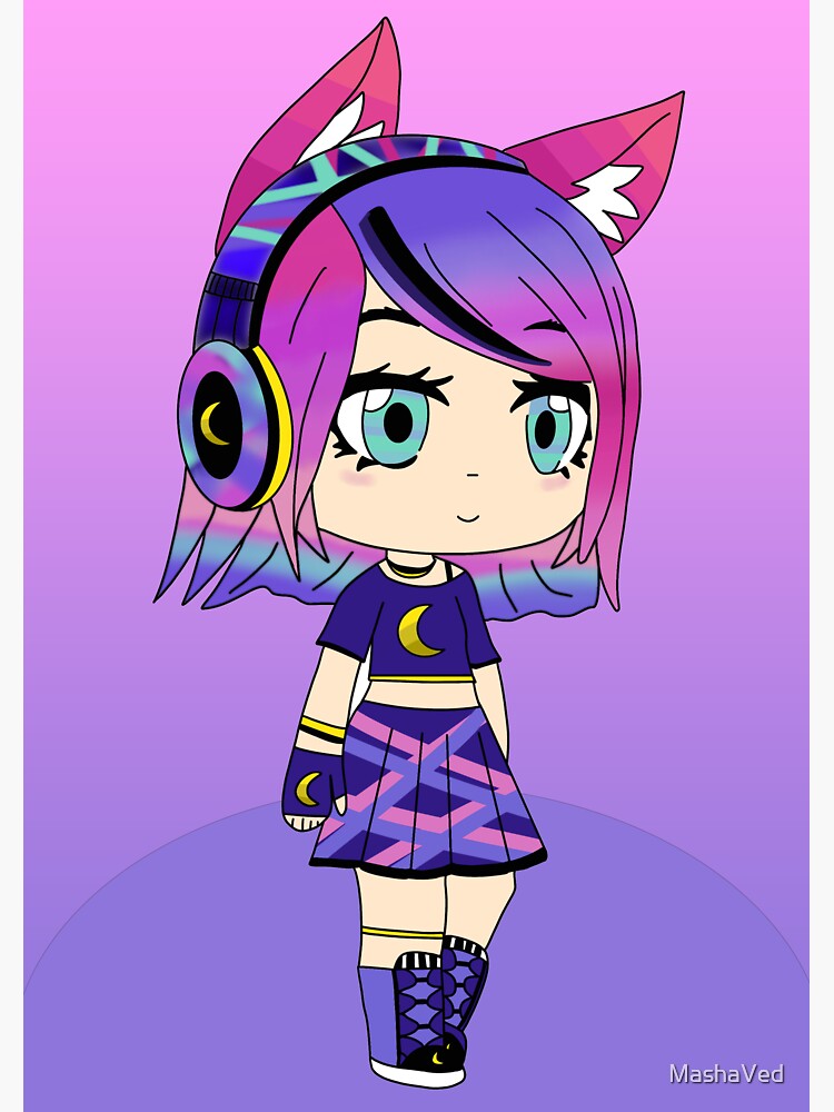 "Luna girl" Sticker for Sale by MashaVed Redbubble