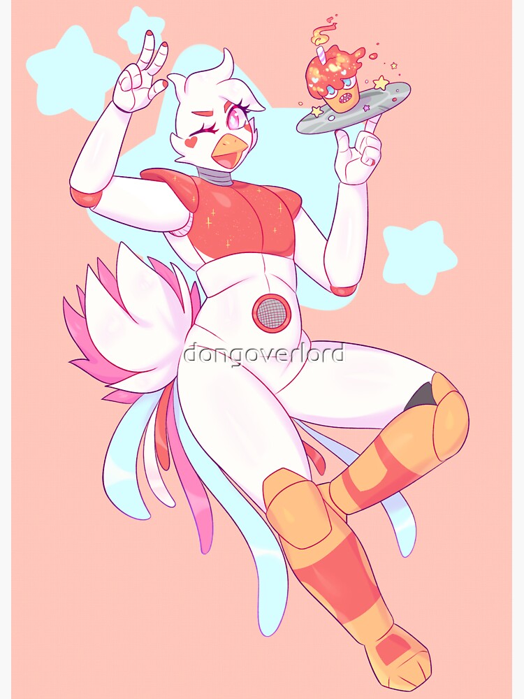 Funtime Chica Transparent Sticker for Sale by dongoverlord