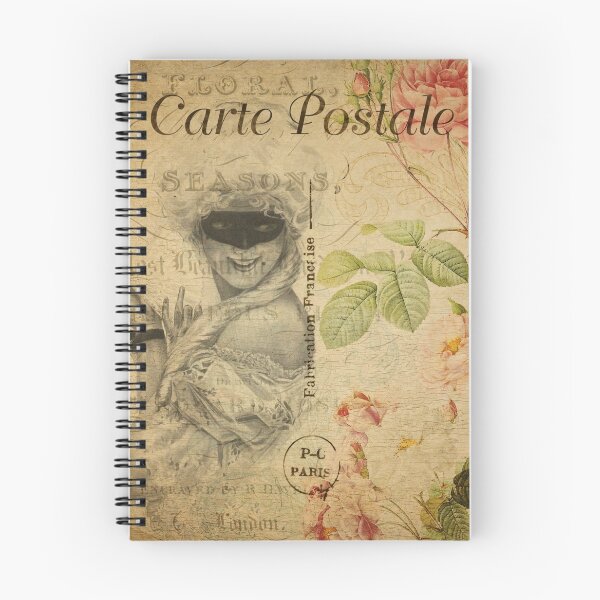 Item preview, Masked Ball Paris Vintage Postcard Carte Postale Floral Shabby Chic Seasons designed and sold by WizardsWorld.