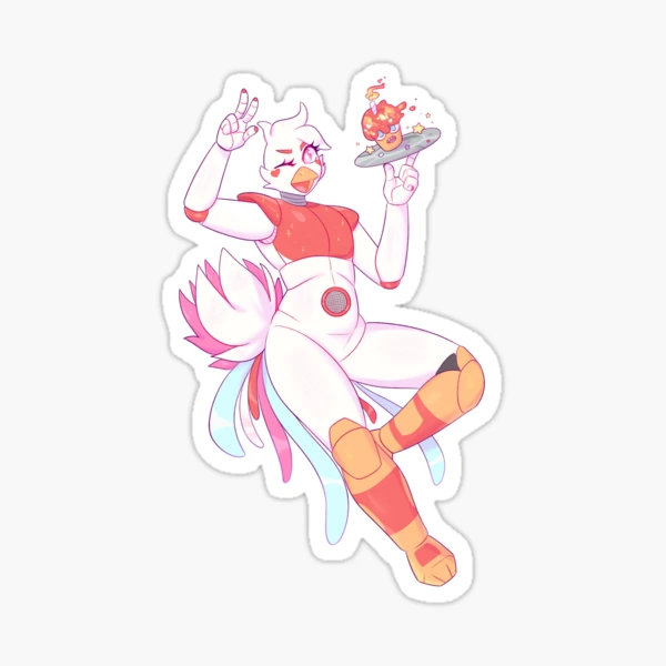 FNAF Funtime Chica Sticker for Sale by ChocolateColors