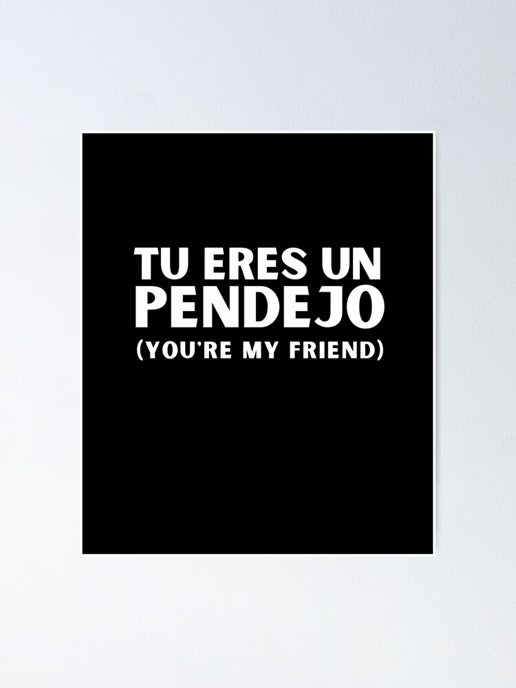 "Tu eres un pendejo, You are my friend, Sarcastic Spanish Saying, Tu