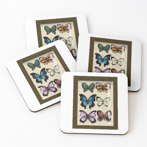 Item preview, Butterfly collection in wooden frame designed and sold by SneakyDesigns.